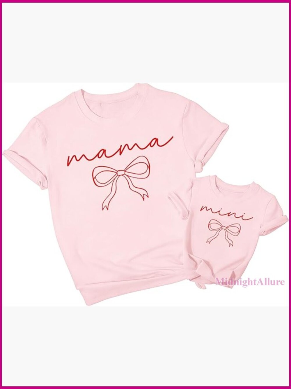 Matching Mommy and Me T-Shirt Mama Mini Bow Tee for Mother Daughter
